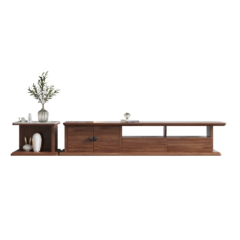 Peanut wooden Italian tv unit living room furniture set tv stands wood slate table modern tv cabinet