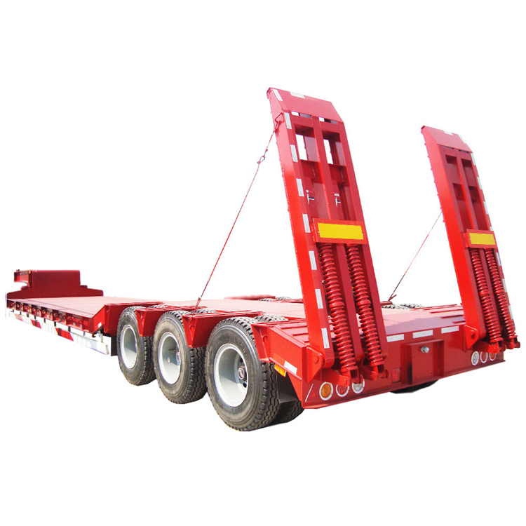 Flatbed Flat Bed Container Semi Trailer 3 AXle Truck Trailer For Ghana