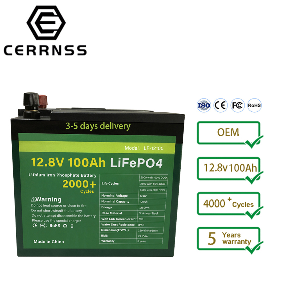 RV Rechargeable 4S1P 3000 Deep Cycle Solar Phosphate Battery Pack Lifepo4 Bateria Solar12v 100ah Lithium Ion Battery