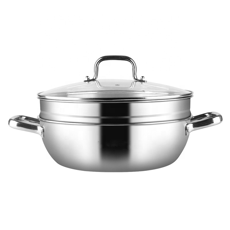 Flat type Stainless steel double boiler