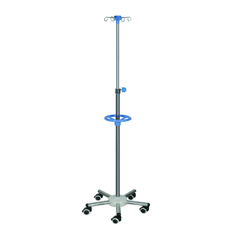 ambulance Stainless steel ICU patient iv pole Drip Rod Adjusted hook,medical portable wall mounted iv infusion stand brake wheel