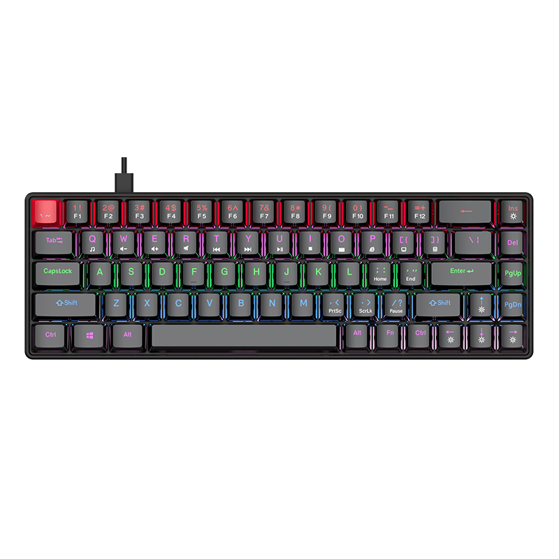 Высококачественная лучшая Механическая игровая клавиатура rgb для ПК, 60% Механическая игровая клавиатура с 68 клавишами