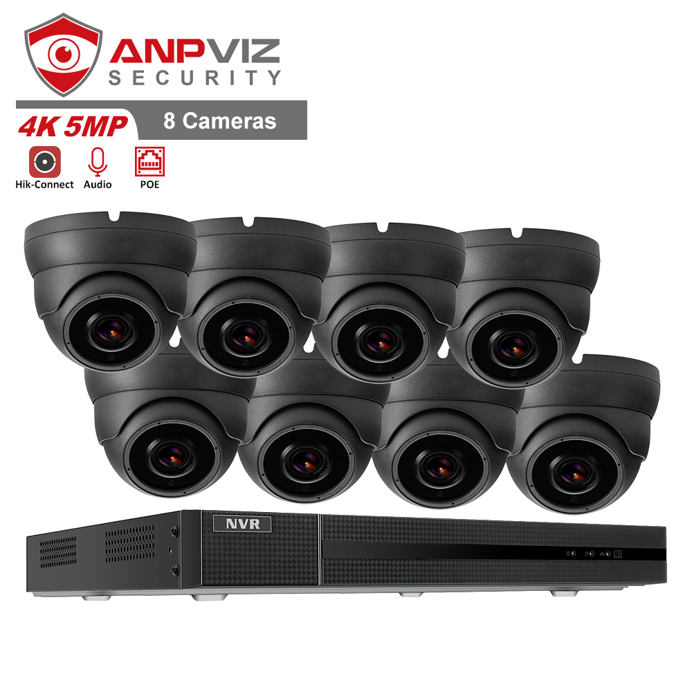 Anpviz 8CH 4K NVR комплекты 8 шт. 4X 5MP POE IP камера безопасности Система 30m IR расстояние P2P вид Onvif H.265 CCTV 7/24 часа записи