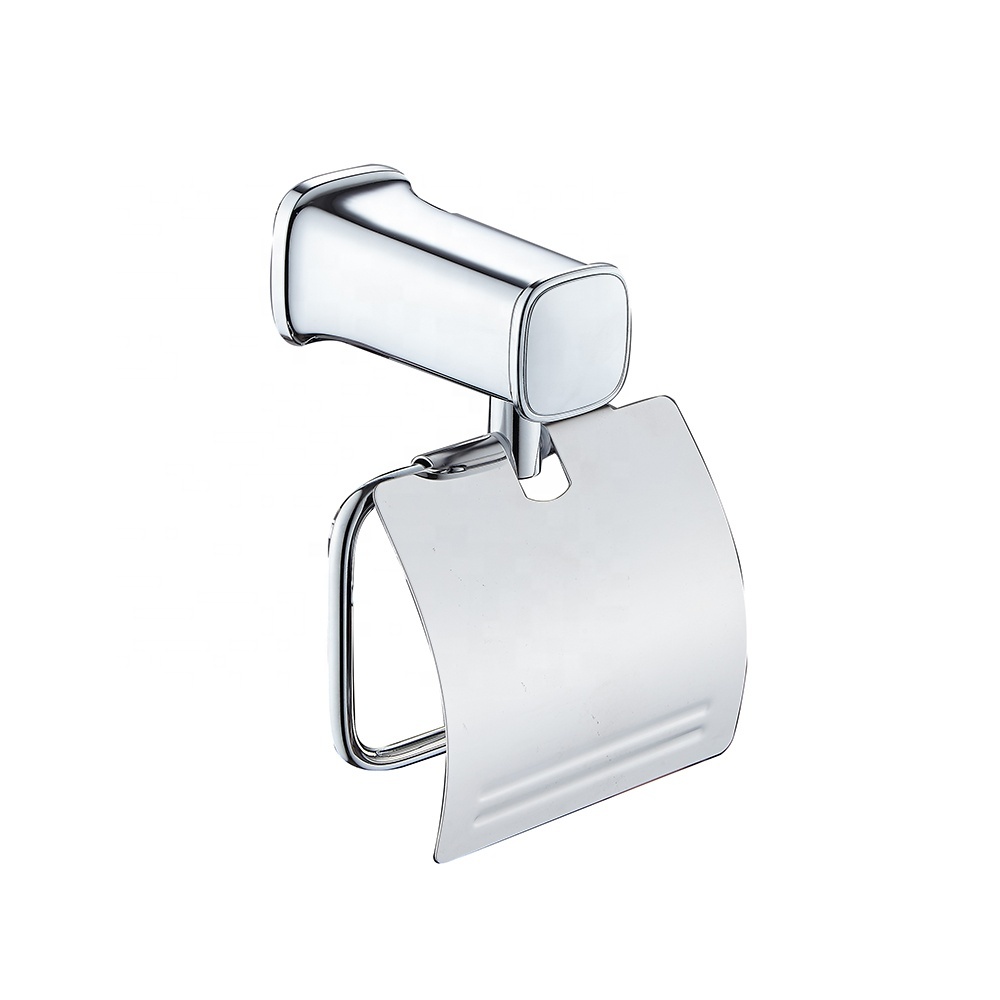 Bathroom Roll Dispenser Wall-mounted Round Full Chrome Stainless Steel Toilet Paper Towel Holder With Waterproof Board