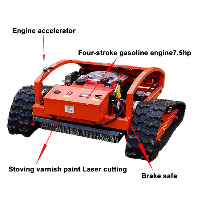 Домашнее использование 7.5HP мини бензиновый пульт дистанционного управления электрический аккумулятор робот газонокосилка мини автоматическая гусеничная газонокосилка