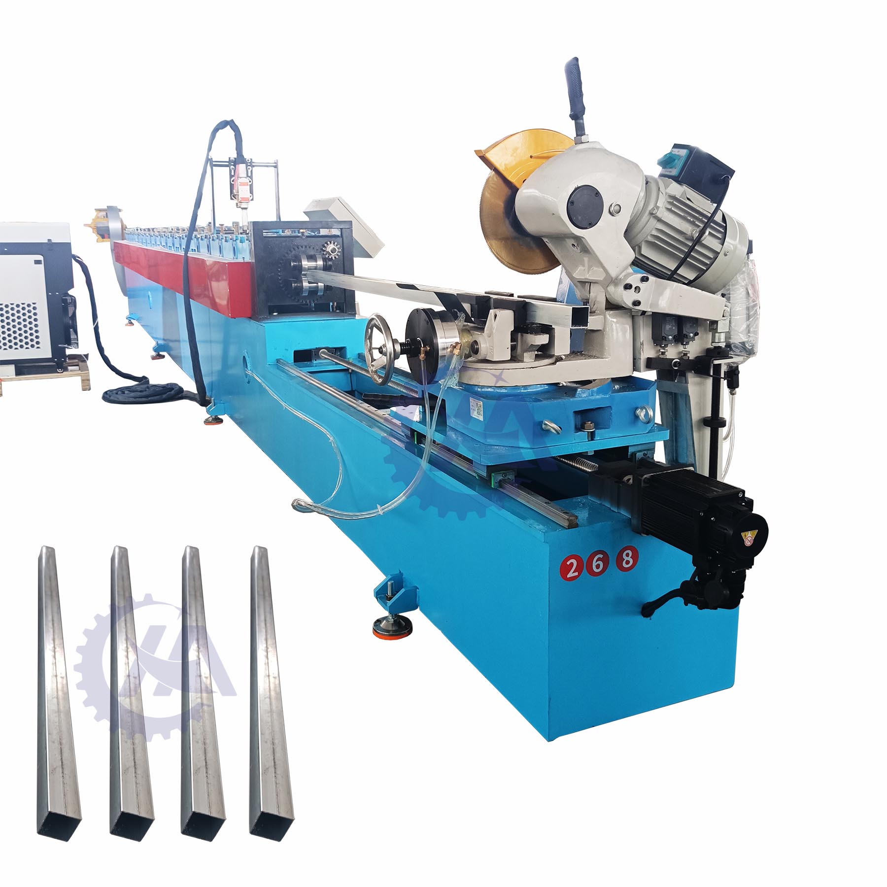 Square pipe and large portable electric pipe cutting machine and welding machine