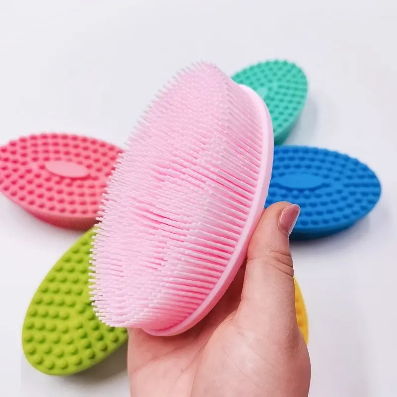 Double Side Face Cleansing Baby Silicone Exfoliating Body Wash Scrubber Brush Soft Silicone Bath Body Brush