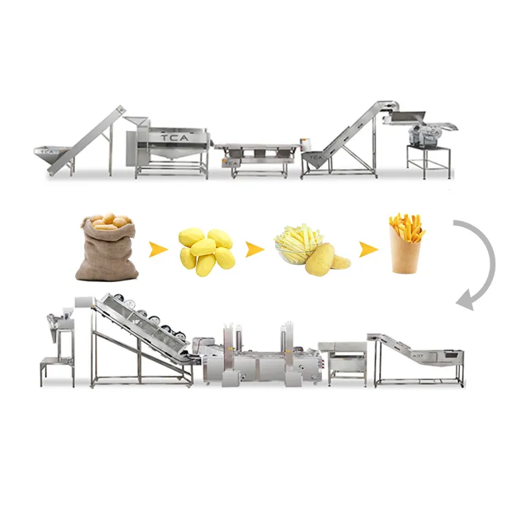 XXD frozen french fries processing machine potato french fries making line