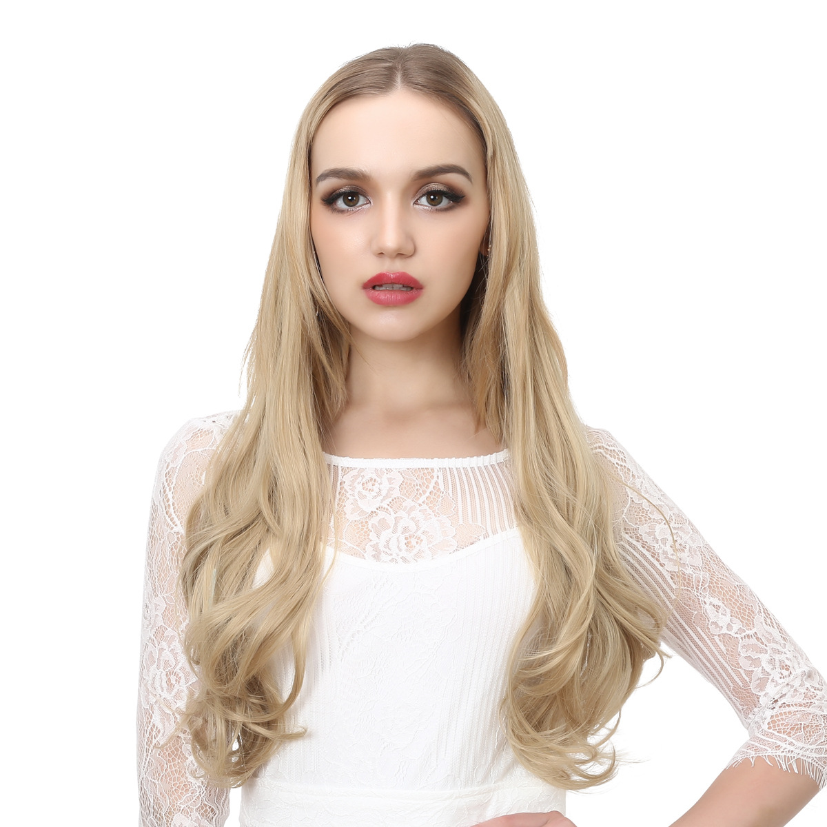 Long curly synthetic hair ponytails wrap ponytails synthetic curly ponytail holders clip wave black women ombre blonde