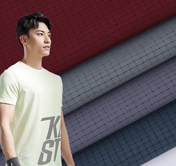 Polyester jacquard crepe 4-way stretch fabric
