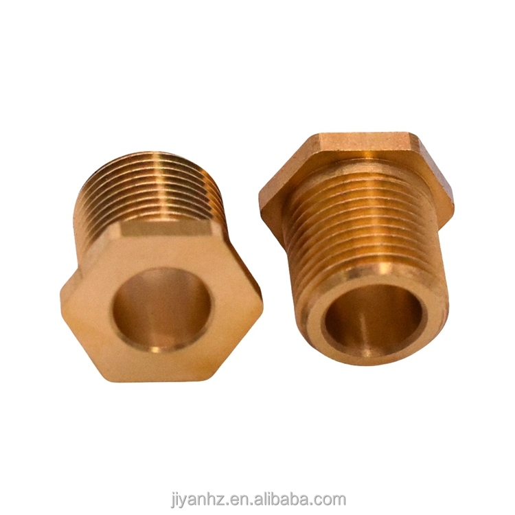 JIYAN Precision Cnc Manufacturing Machining Services Lathe Hex Head Threaded Cnc Machining Brass Parts