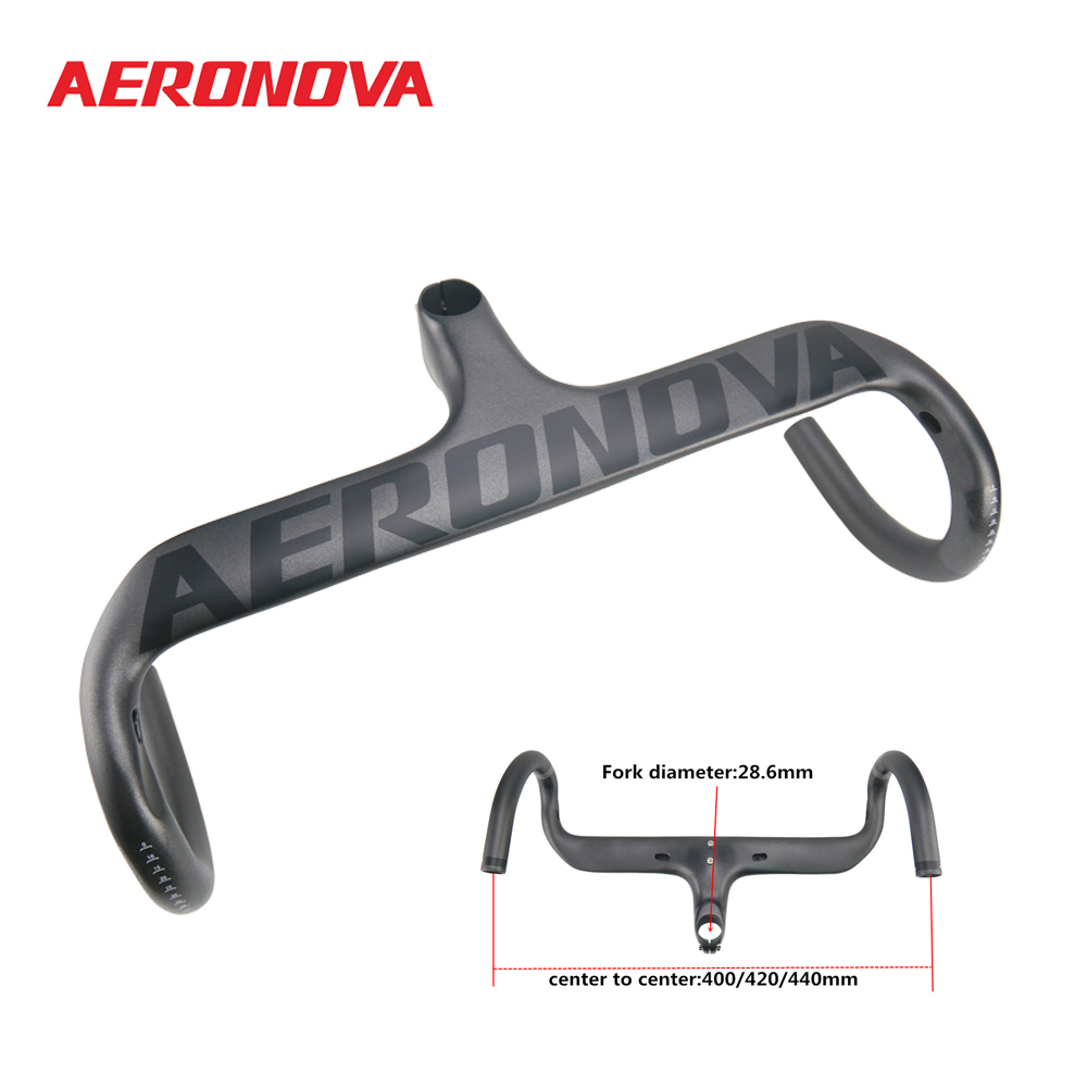 Велосипедный руль AERONOVA, из углеродного волокна, 1-1/8 дюйма, матовый руль 400/420/440 UD