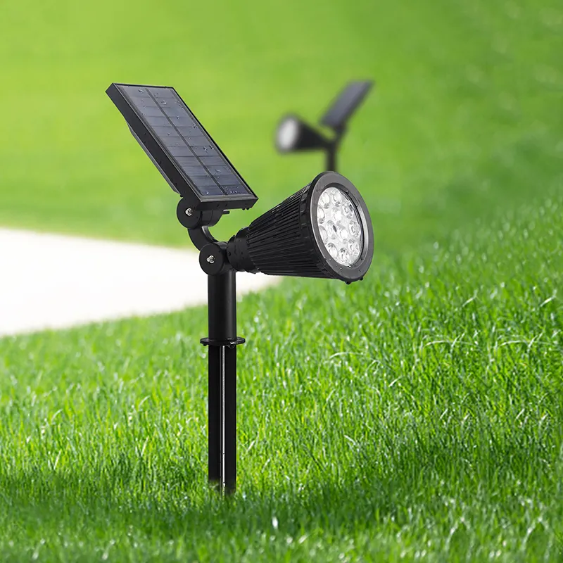 Drop Shipping IP65 Adjustable 12 LED Solar Energy Lawn lamp Classic Outdoor Lawn Light Decorative Lighting Park And Garden