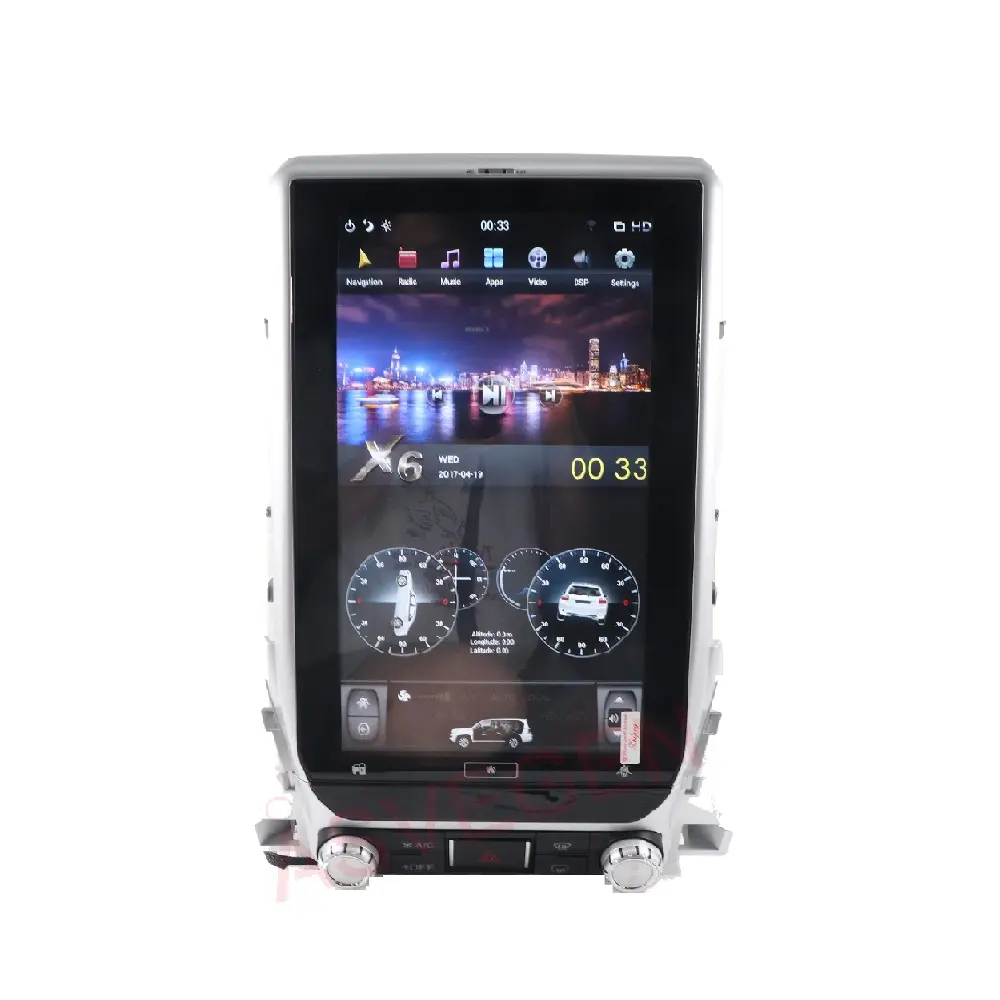 13.6'' Tesla Vertical Screen Car Navigation Device GPS Navigation Audio Video Player For Toyota Land Cruiser 2016-2020