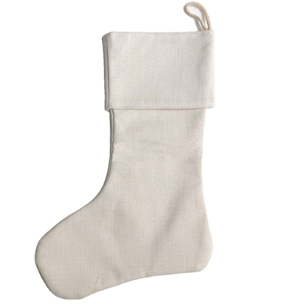 Linen Christmas stocking hanging Christmas stocking Christmas socks