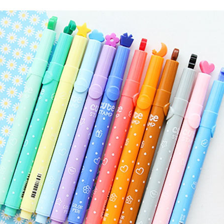 Симпатичные карамельный цвет Kawaii Highlighters чернила Штамп ручка Творческий маркер школьные принадлежности канцелярские