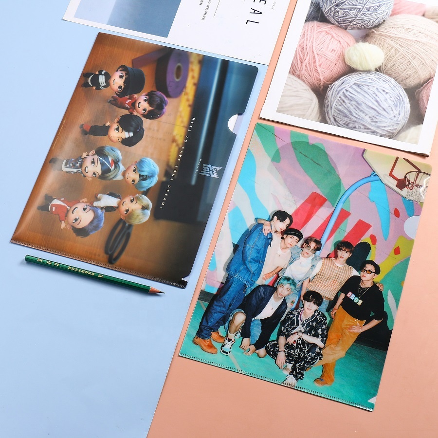 Оптовая продажа, Kpop, черный, розовый, тиньтан, Bangtan Boys, Размер A4, пластиковый пакет, карман для файлов