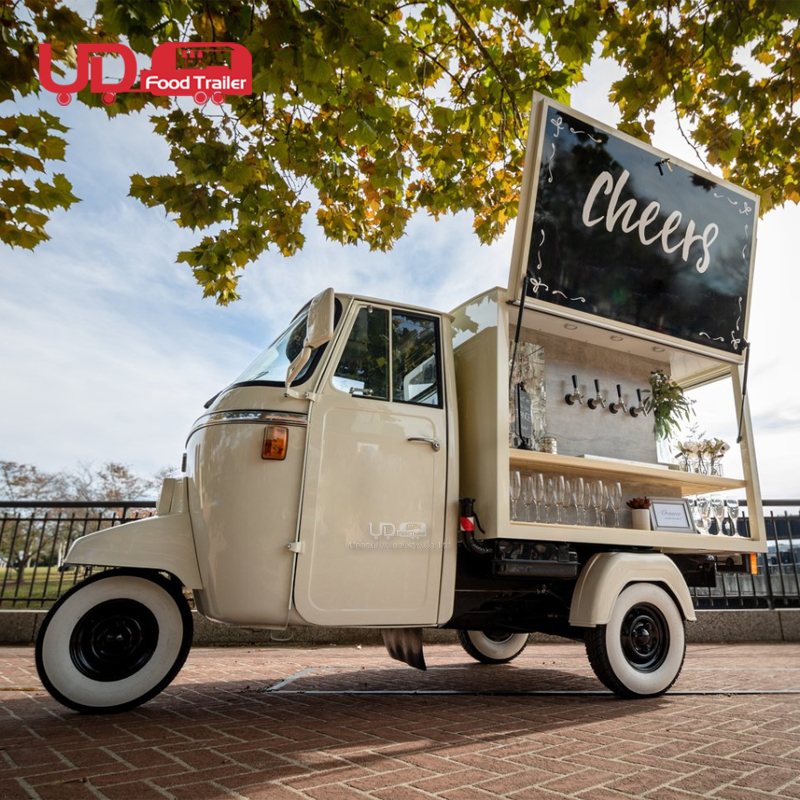 Электрический трехколесный велосипед, напитки, коктейль, бар, Piaggio Ape Cart, желато, халяльный грузовик, вездеход, Мобильная тележка для еды