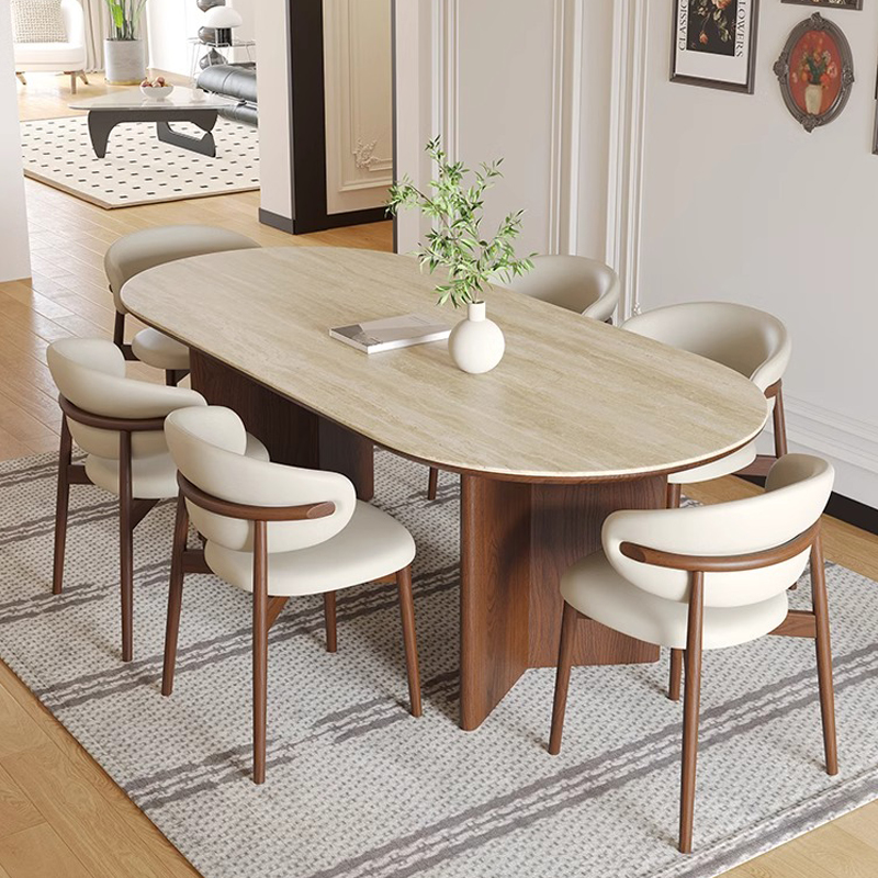Modern Set Dining Table Nordic Marble Wooden Dining Table And Chairs 6 Luxury Dinning Chairs Stone Dining Room Furniture Table