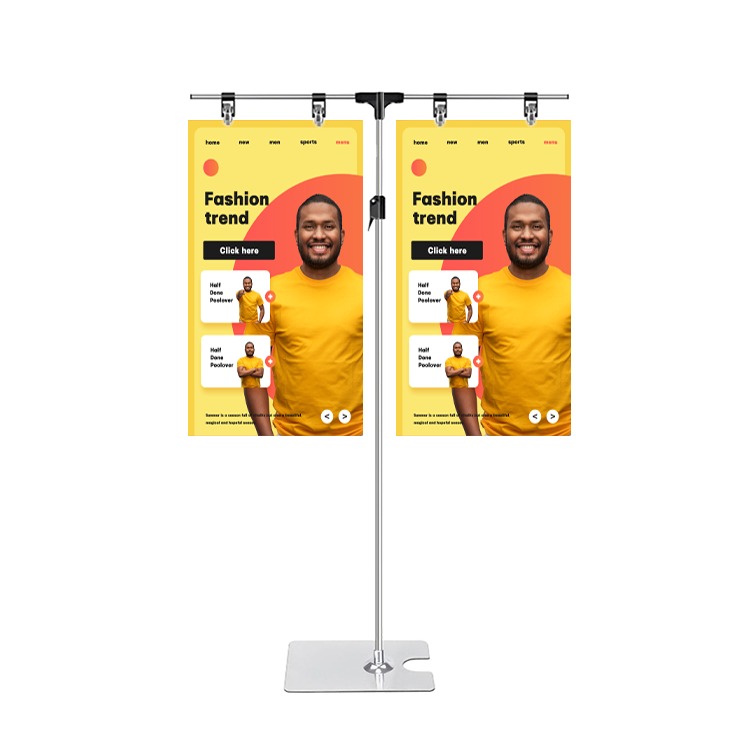 T shaped display racks poster stand banner stand support stainless steel bracket stand no rust for promotion advertising