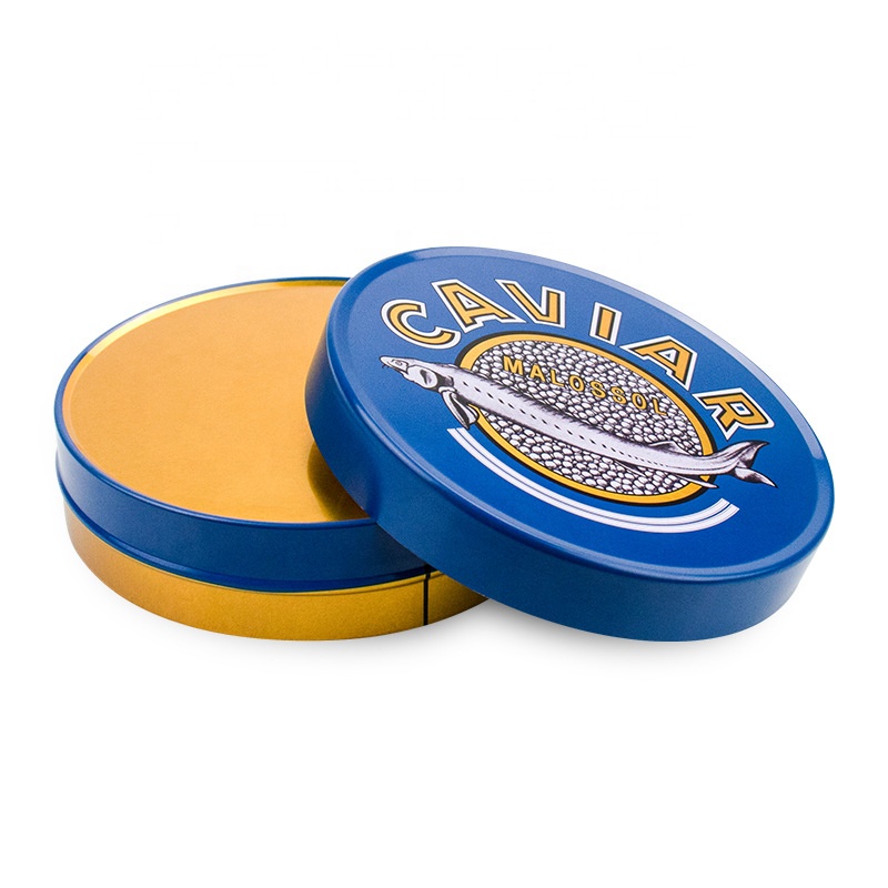 10g 20g 30g 50g 100g 125g 150g Food Grade OEM Gold Customized Printed Sturgeon caviar Cans Empty caviar Tins