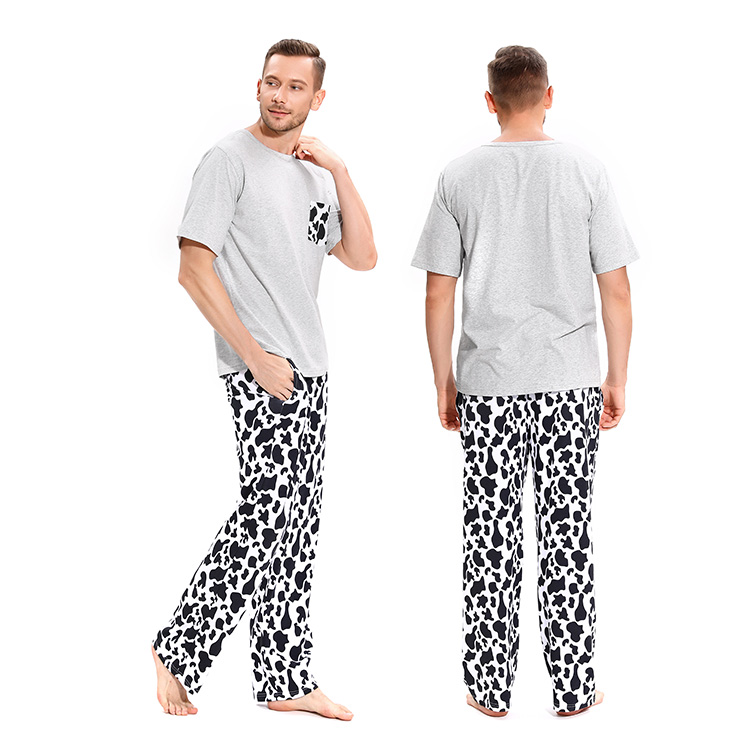 New Arrival Wholesale Luxury Blue Night Suit Set Men'S Sleepwear Pajamas Men