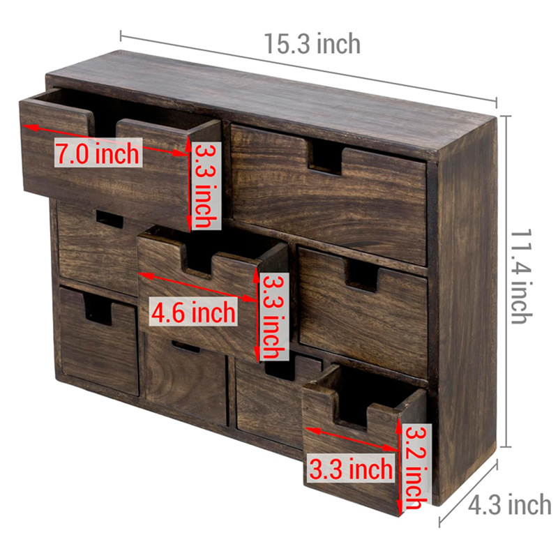 Wooden Table Storage Cases Painted Box Wood Box With Drawers Home Storage Organization Box Decoration