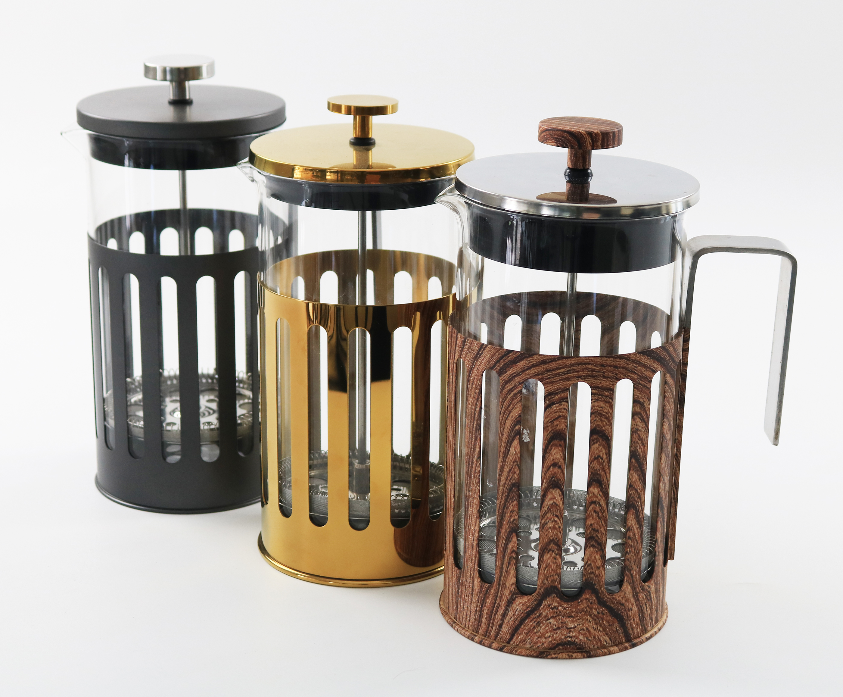 Resistant Thickened Borosilicate Glass Coffee Maker 2 Level Filtration System Stainless Steel French Press Coffee pot