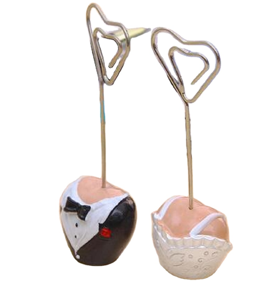 Wedding Table Decoration Bride and Groom Formal Dress Place Card Holder