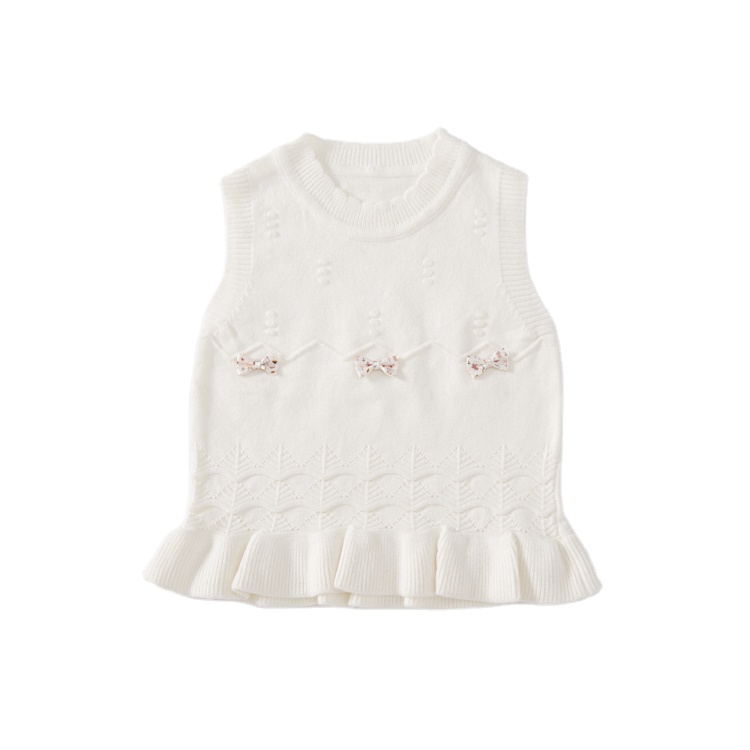 Soft Spring Long Sleeve Crew Neck Girls 100% Cotton Pullover Children Knitted Sweater Kids Sweaters