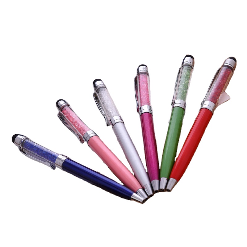 customizable Decorative crystal ballpoint pen with logo metal head ballpoint pens