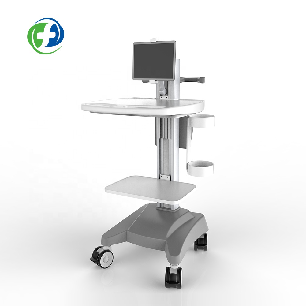 Mobile EEG cart with abs plastic worksurface