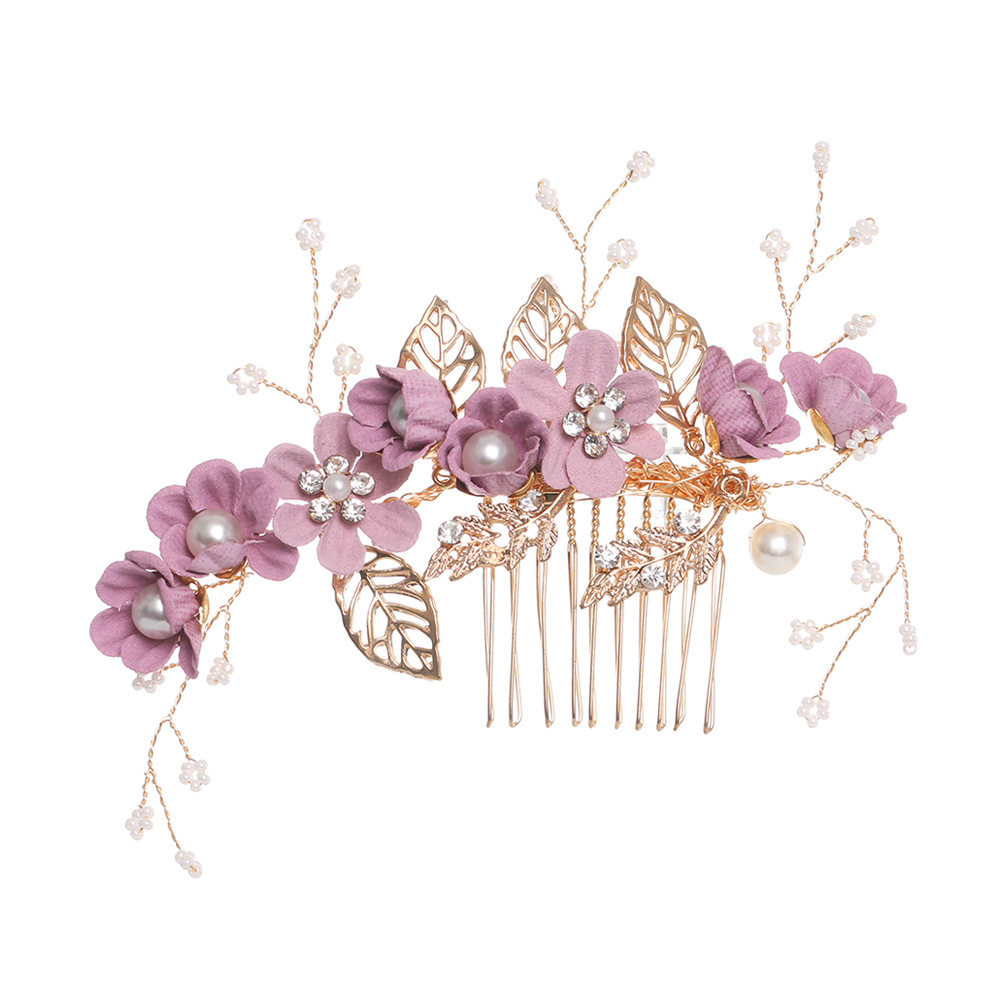 New Handmade Crystals Rhinestones Pearls Flower Hair Comb Bridal Headpieces Hair Accessories Bridesmaid Tiara Wedding Jewelry
