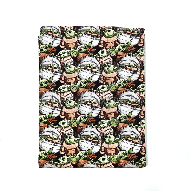 Low MOQ Custom Digital Printed Cotton Poplin Fabric And Cotton Lycra Fabric Knitted Cotton Fabric for Baby Clothing