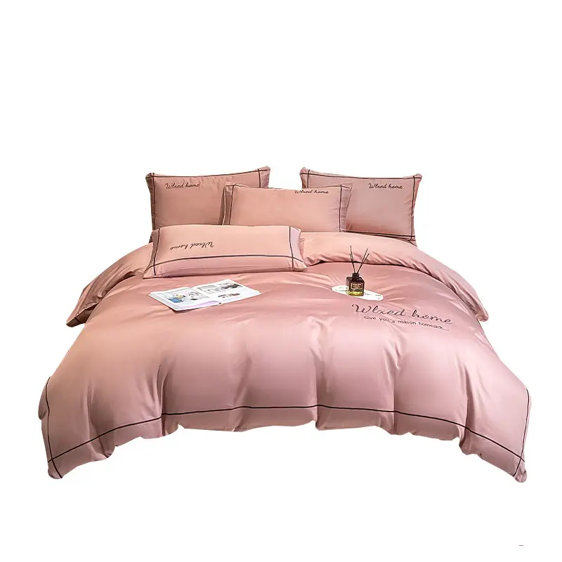 High quality cotton embroidered bedding 4 piece egyptian cotton bedding sets cotton bedding fabric for home