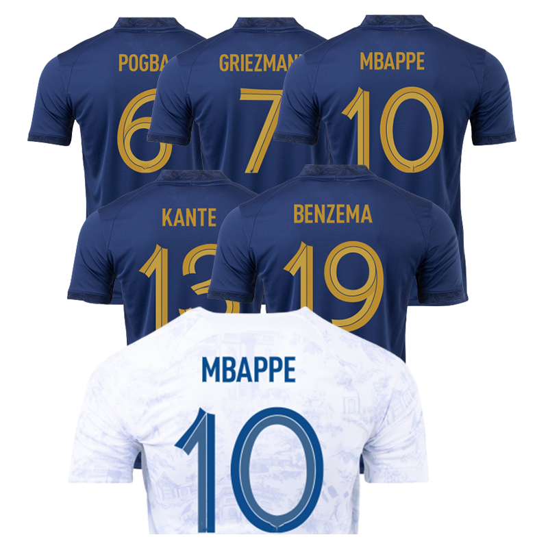 Французская Национальная футбольная Джерси 2022, 10 Mbappe 6 Pogba, домашняя одежда 13 Kante 19 Benzema, мужские футболки 7 Griezmann, Футбольная форма
