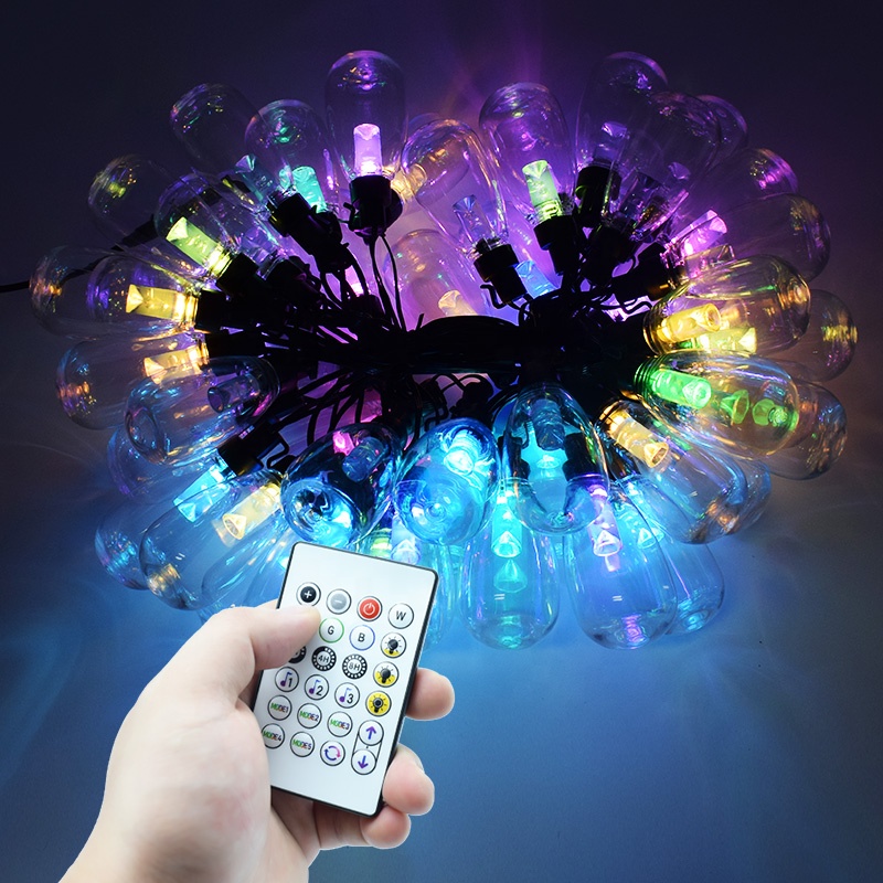 Outdoor Waterproof flexible RGB dimmable color changing led G40 Light string Hanging Sockets Perfect Patio Lights