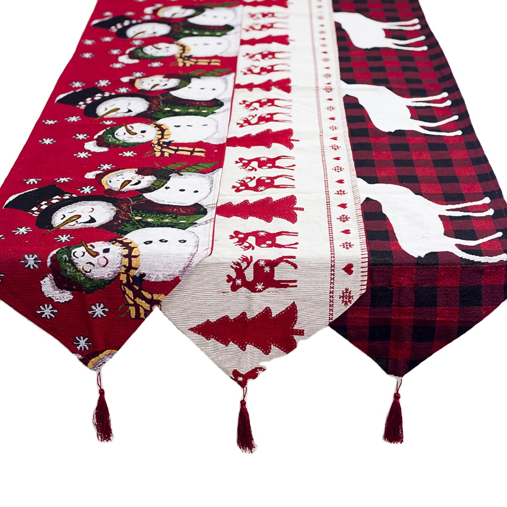 Christmas Coffee Table Decoration Household Tablecloth Decorative Table Runner For Xmas Party Holiday Home Decor
