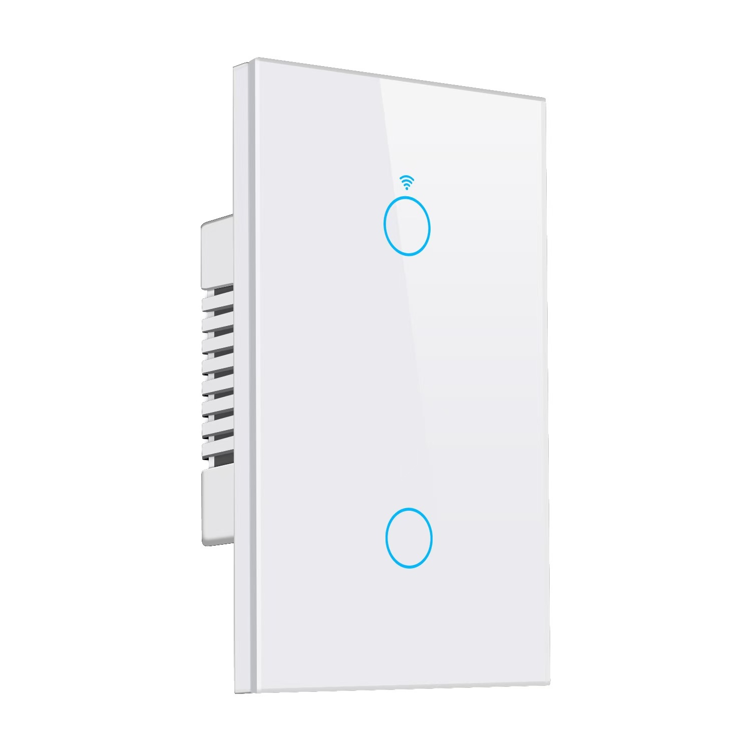 Smart Touch Wall Switch 2.4GHz Wi-Fi Single Pole Switch APP Control Compatible with Alexa and Google Home 110V White 2 Gang