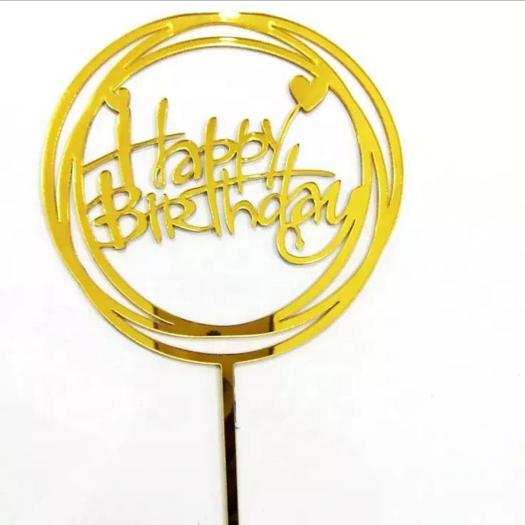 Acrylic happy birthday cake topper for Baking Party Supplies Cake Plugin Cupcake Toppers