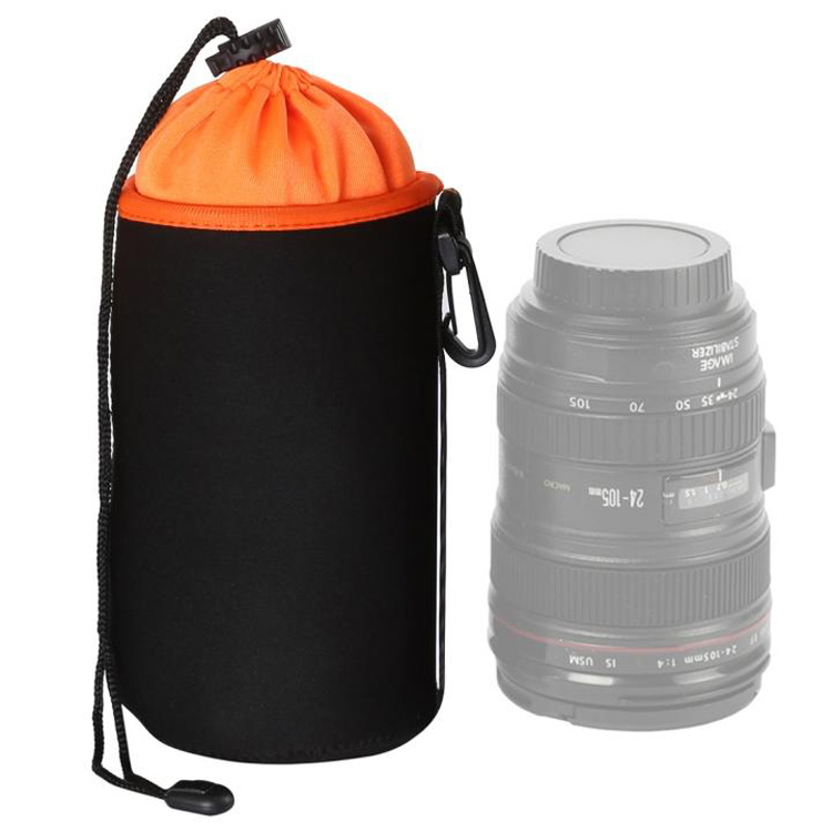 Shock Absorption Neoprene SLR Camera Lens Bag with Velvet Thickening Lining