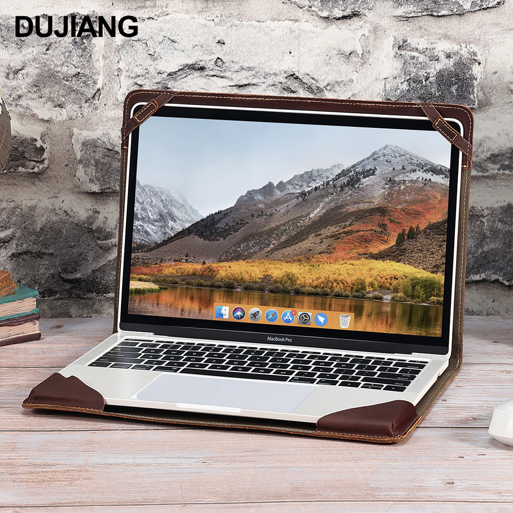 Real Leather Tablet Protective Cover Laptop Sleeve Case for Apple Macbook Pro 13.3 inch Leather Padfolio