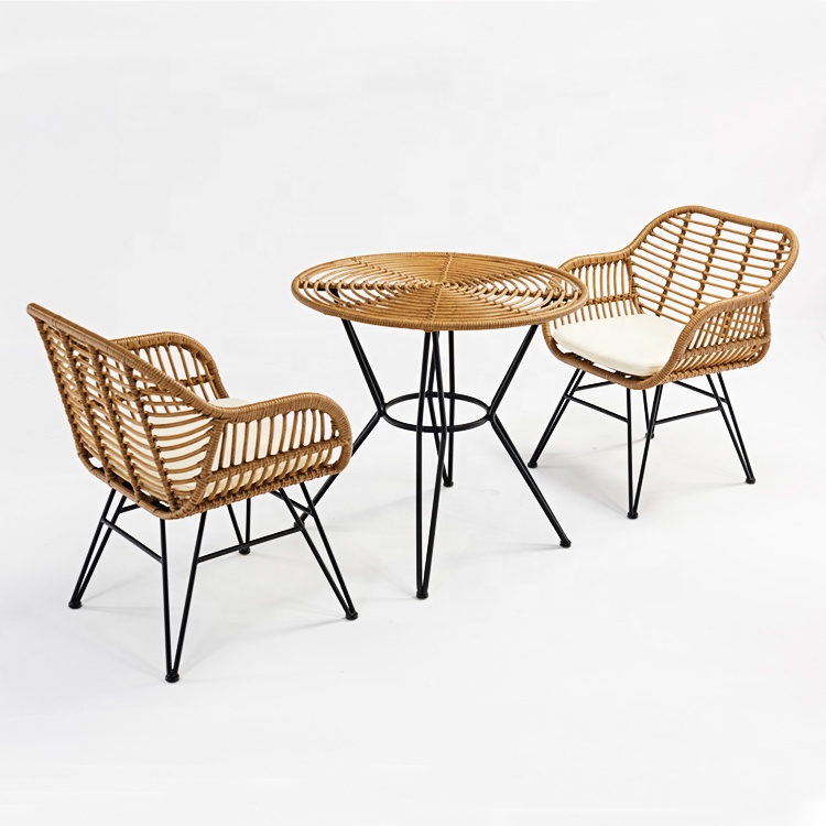 Hot Sale Outdoor Peacock PE Rattan Wicker Flower Chair Leisure Garden Courtyard Balcony Villa Metal Dining Chair Withe Cushion .