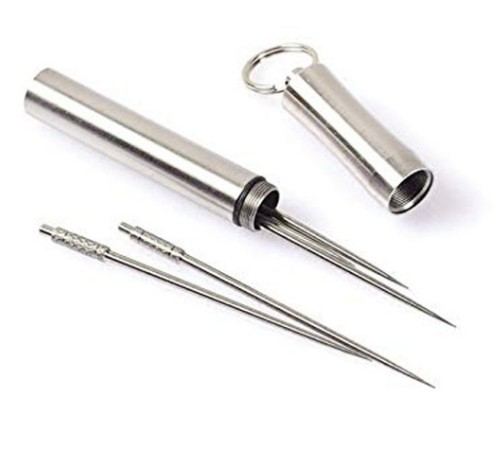 Toothpick Holder With Titanium Toothpicks Decorative Portable Outdoor Stainless Steel Toothpick Dispenser & Container