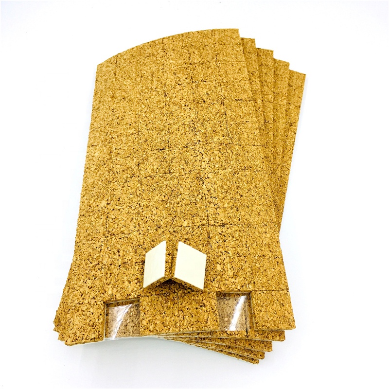 Glass Protecting 25*25*5+1MM Adhesive Backed Cork Separator Edge Protector Pads