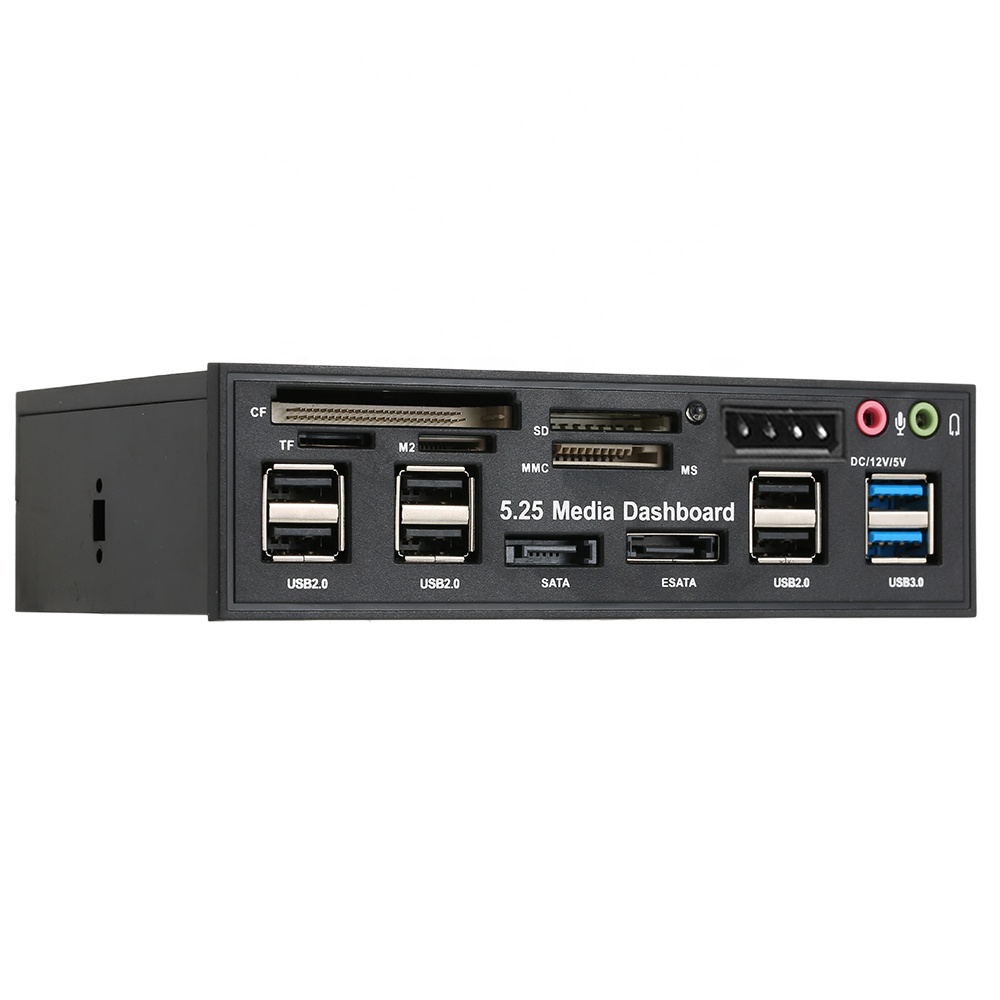 Мультифункциональное USB 3,0 Hub eSATA порт SATA Внутренний кард-ридер ПК Панель медиа Передняя панель аудио для SD MS CF TF M2