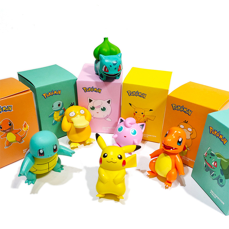 Pokemon Pikachu Charmander Bulbasaur birtle Jigglypuff Psyduck офисные украшения праздничный подарок детские игрушки