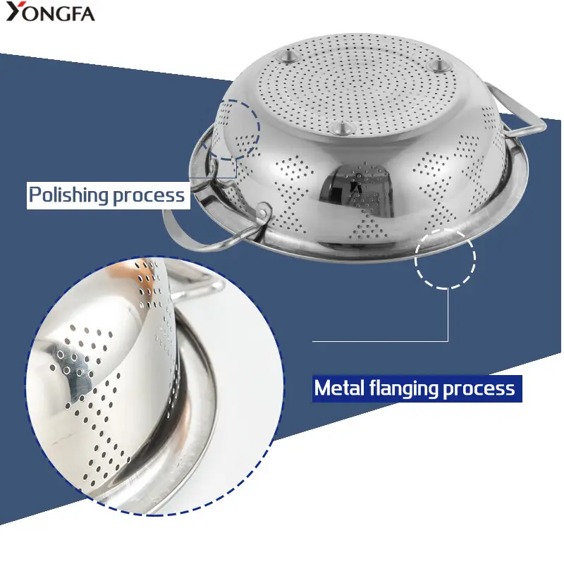 Mesh Colander Durable Mesh Basket Colander Stainless Steel Strainers With Double Handle Size At 28-40cm