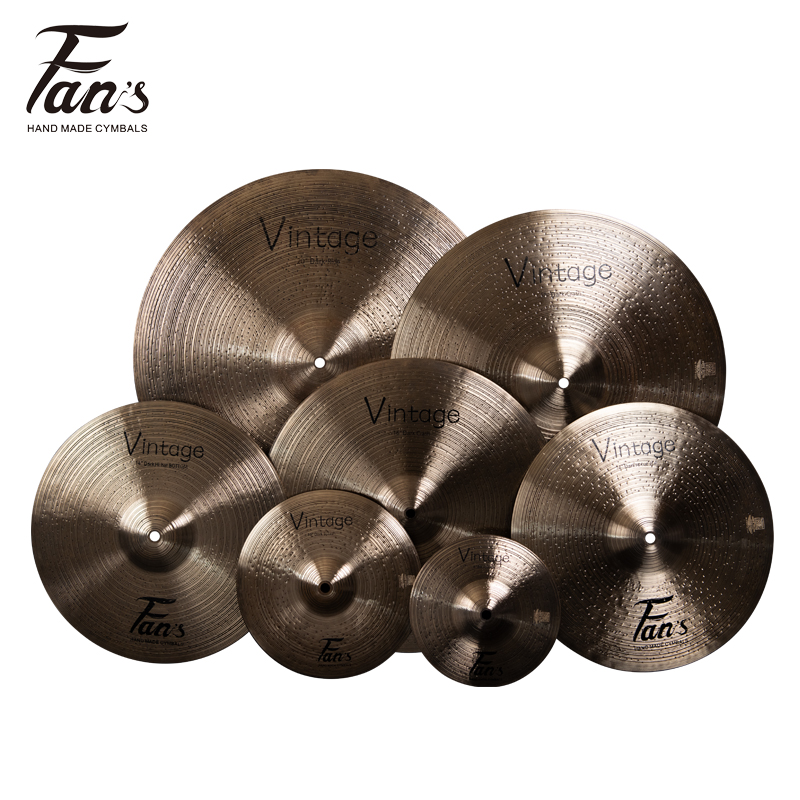 High quality FANSB20 100% handmade VINTAGE DARK Series 5pcs Pack set DRUM Cymbals Custom