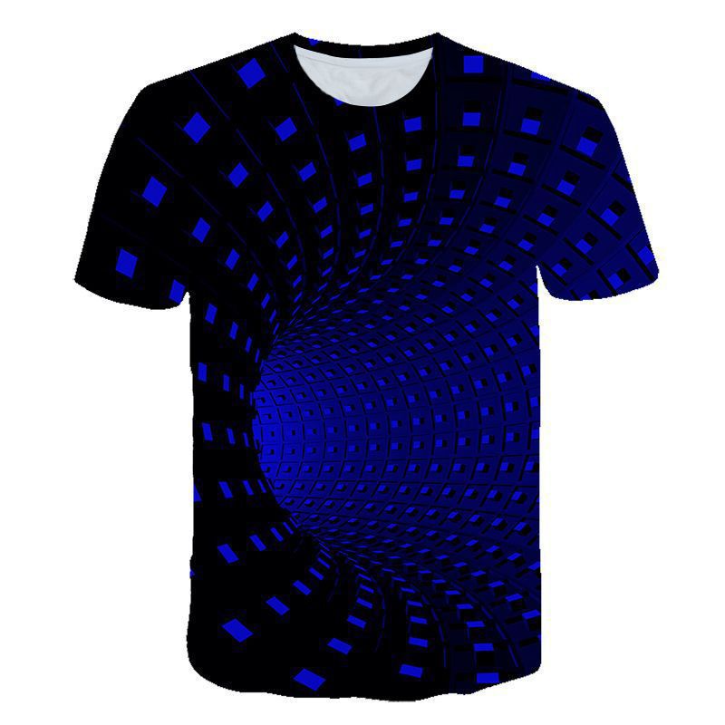 Geometric Abstract 3D T-shirt Printed Short Sleeve Pullover Men's and Women's Digital 3D Printed 100% Polyester T Shirt for Men